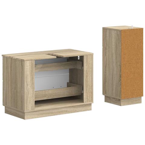 Set di Armadi da Bagno da 2 Pezzi HOORN Rovere Sonoma - Foto 2