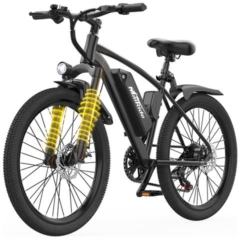 Q7 Elettrica per Adulti, Motore 250W, Batteria Rimovibile 36V 10Ah, Velocità Massima 25km /h, Trasmissione a 7 marce, Elettrica City E-Bike da 26 pollici - Foto 1