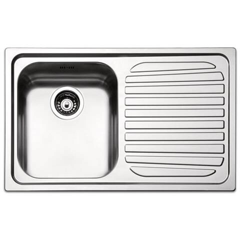 Serie Roma Lavello da incasso 1 Vasca a Sinistra con Gocciolatoio Dimensioni 79 x 50 cm Antigraffio - Foto 2