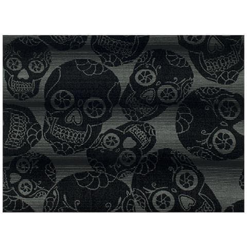 Telo Mare Spiaggia Piscina Jacquard In Spugna Disegno Multi Teschio Telo Mare Nero - Foto 5