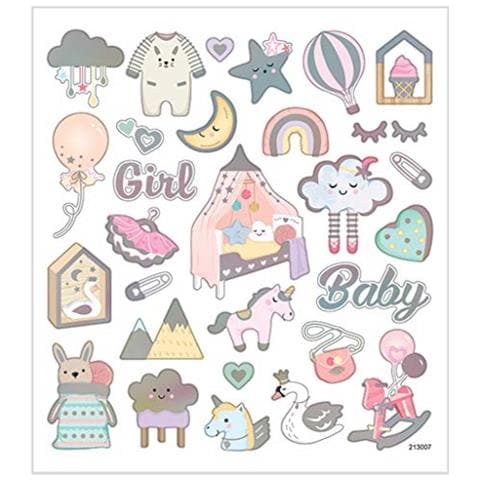 Stickers, Foglio 15x16,5 Cm, 30 Pz, Baby Girl, 1fgl. - Foto 1