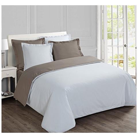 Copripiumino E Causa Federati (260 Cm) Bicolor Tortora E Bianco - Foto 2