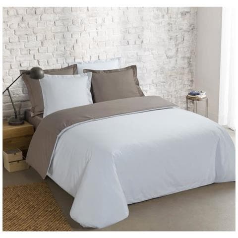 Copripiumino E Causa Federati (260 Cm) Bicolor Tortora E Bianco - Foto 5