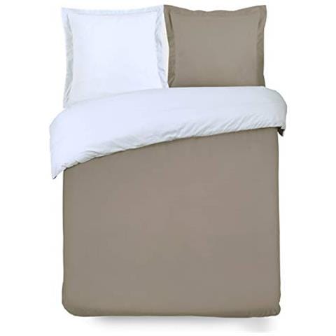 Copripiumino E Causa Federati (260 Cm) Bicolor Tortora E Bianco - Foto 1