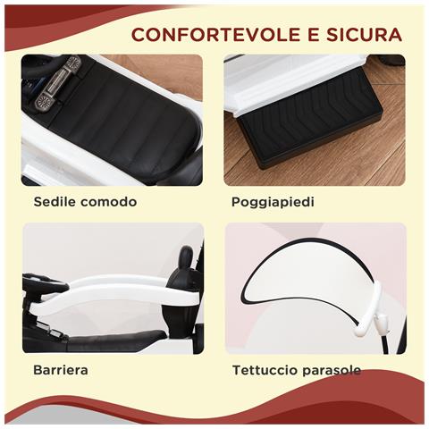 Macchina A Spinta Per Bambini, Macchina Giocattolo Cavalcabile, Passeggino Con Tettuccio Mercedes-benz G350 Bianco - Foto 6