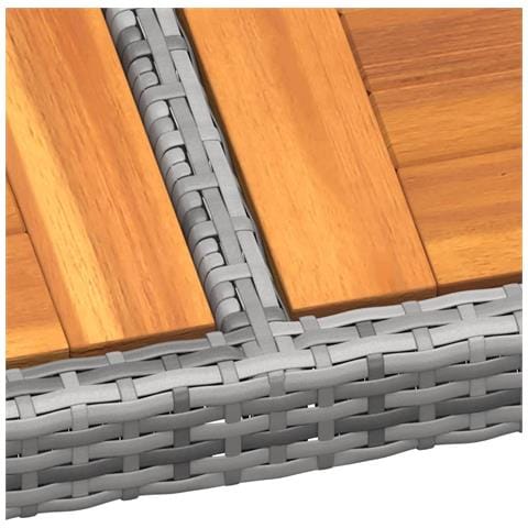 Tavolo Giardino 200x150x75 Cm Massello Acacia Polyrattan Grigio - Foto 2