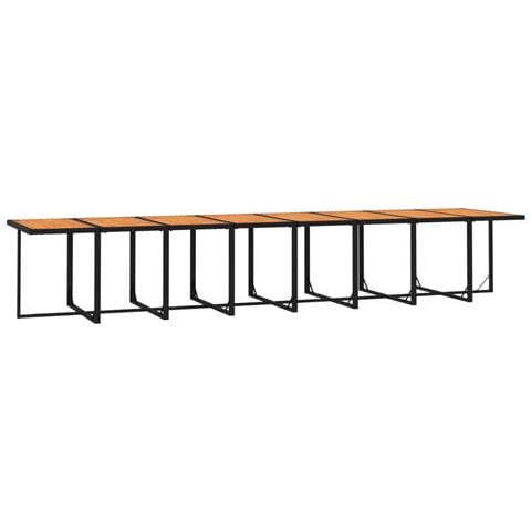 Set Da Pranzo Da Giardino 17 Pz Con Cuscini In Polyrattan Nero - Foto 2