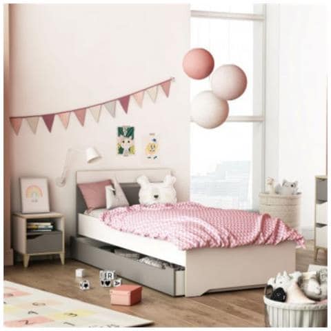 Comodino Genius, 36,8x33x43,8; Bianco+Grigio, Truciolare - Foto 2