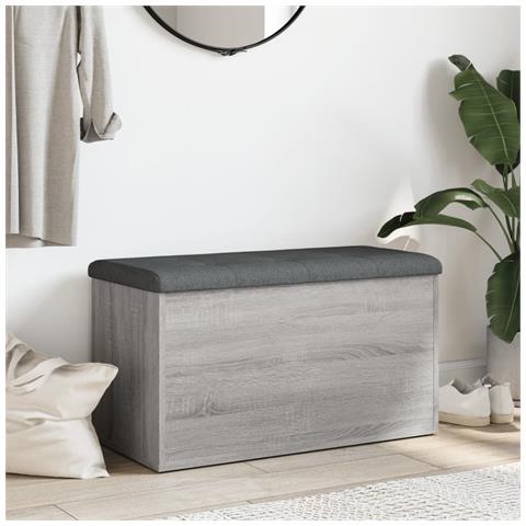 Panca Portaoggetti Grigio Sonoma 82x42x45 Cm Legno Multistrato - Foto 3