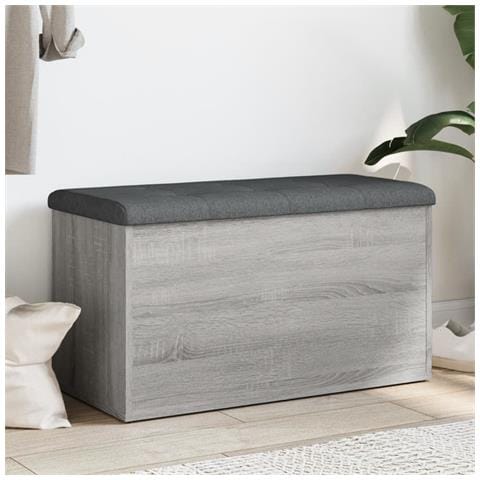Panca Portaoggetti Grigio Sonoma 82x42x45 Cm Legno Multistrato - Foto 1