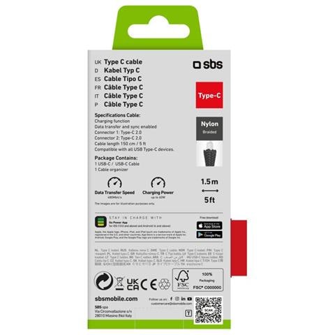 TECABLETISSUETCCB cavo USB 1,5 m USB 2.0 USB C Nero - Foto 2