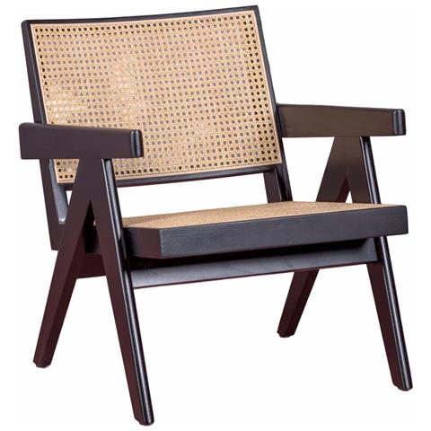 Poltrona Classica Con Braccioli In Legno Di Teak E Rattan Naturale - Compass - Foto 1