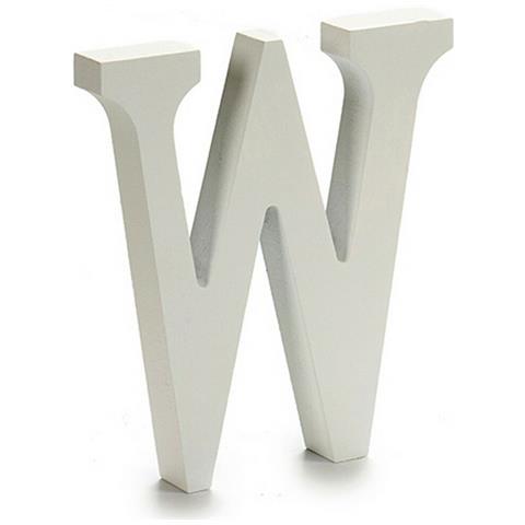 Lettera W Legno Bianco (1,8 X 21 X 17 Cm) (12 Unità) - Foto 2