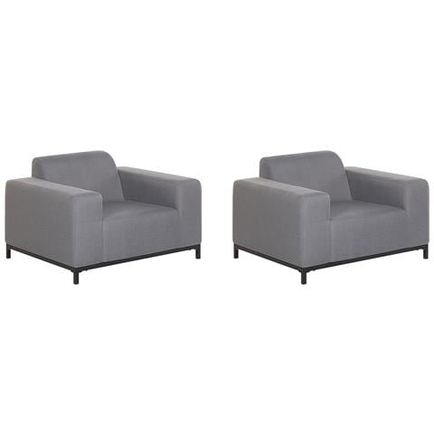 Set Di 2 Poltrone Da Giardino Grigio E Nero Rovigo - Foto 2