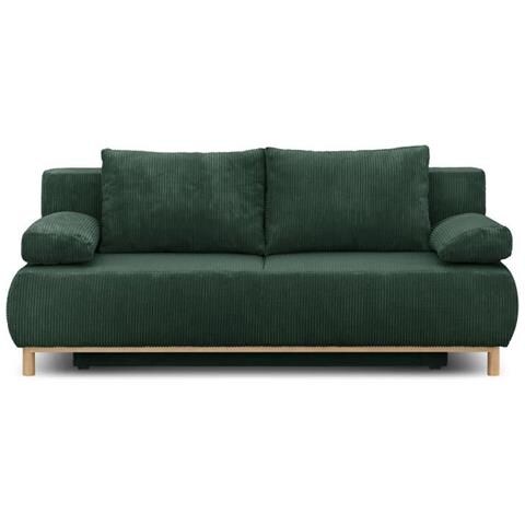 Panca Trasformabile A 3 Posti Mika - Velluto A Coste Verde Foresta - Scatola Portaoggetti - 192 X 84 X 93 Cm - Foto 1