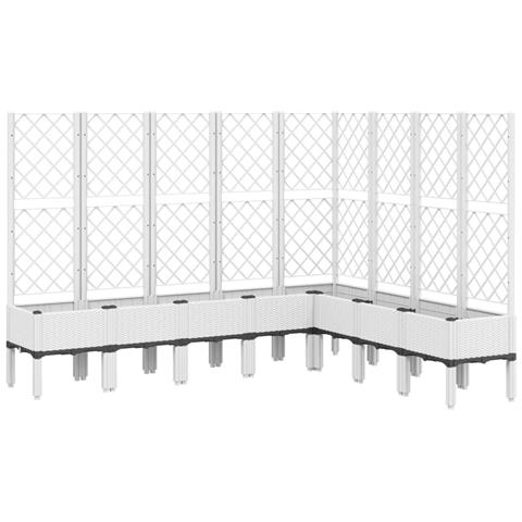 Fioriera Da Giardino Con Traliccio Bianco 200x160x142 Cm In Pp - Foto 1