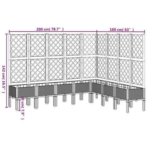 Fioriera Da Giardino Con Traliccio Bianco 200x160x142 Cm In Pp - Foto 8