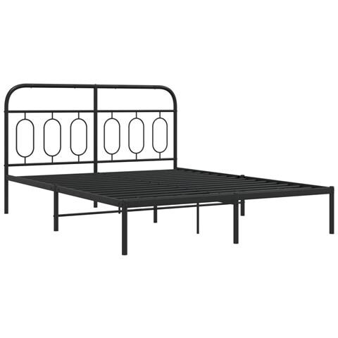 Giroletto Con Testiera In Metallo Nero 140x190 Cm - Foto 1
