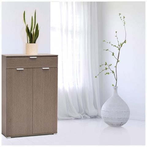 Mobiletto Credenza Da Ingresso Con 1 Cassetto E 2 Ante In Legno Maston - Marroncino - Foto 8