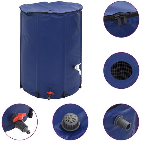 Serbatoio Acqua Con Rubinetto Pieghevole 750 L In Pvc - Foto 1