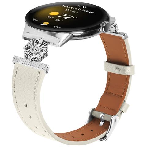 Cinturino In Vera Pelle Per Google Pixel Watch 1/2 Beige - Foto 2