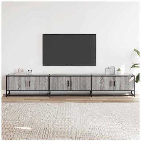 Mobile Tv Grigio Sonoma 240x35x41 Cm In Legno Multistrato - Foto 3