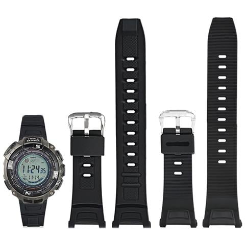 Cinturino Per Orologio Nero E Argento Per Casio Prg-130y /paw /prw-1500 - Foto 1