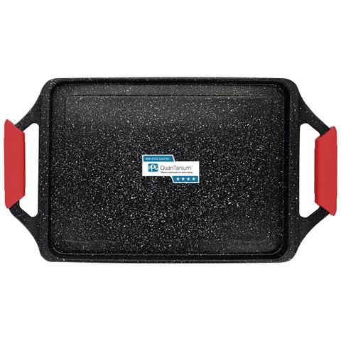 Black Titanium Griglia Bistecchiera Induzione Antiaderente, 43x25cm Alluminio Fuso Senza Pfoa Nero - Foto 1