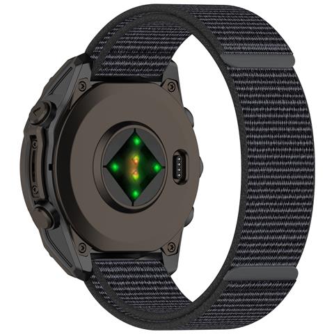 Cinturino Per Orologio Garmin In Nylon Con Velcro - 26 Mm Nero Grey - Foto 2