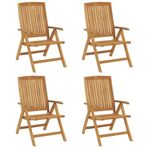 Sedie da Giardino Reclinabili con Cuscini 4 pz in Legno di Teak - Foto 10