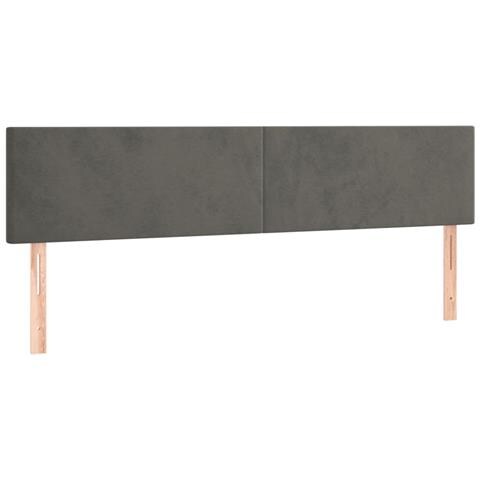 Letto a Molle con Materasso e LED Grigio Scuro 160x200 cm - Foto 2