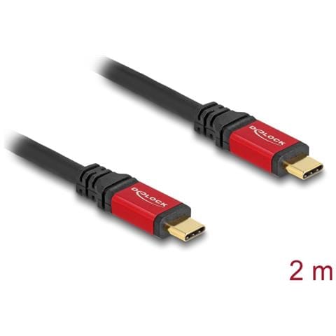 Cavo USB 5 Gbps USB Type-C maschio per maschio PD 3.0 100 W E-Marker 2 m metallo rosso - Foto 2