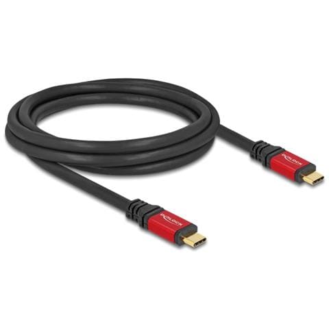 Cavo USB 5 Gbps USB Type-C maschio per maschio PD 3.0 100 W E-Marker 2 m metallo rosso - Foto 1