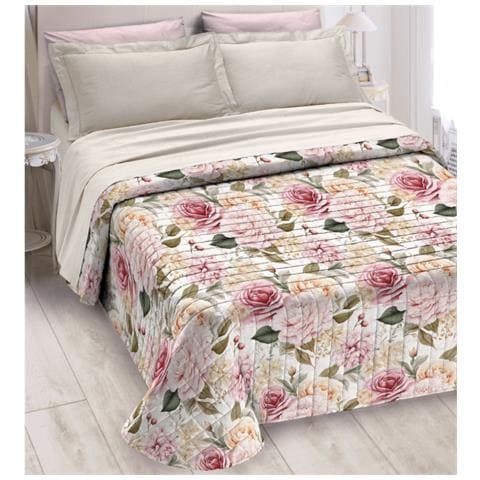 Quilt Trapuntino Piumino Estivo Digitale 100gr Mq Microfibra Flower D1 - Foto 1