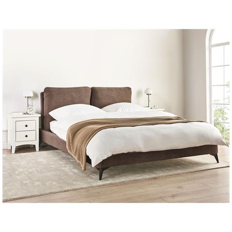 Letto Bouclé Melle 160 X 200 Cm Marrone - Foto 1