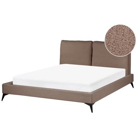 Letto Bouclé Melle 160 X 200 Cm Marrone - Foto 2