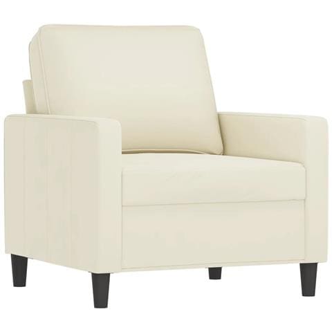 Poltrona Crema 60 Cm Velluto - Foto 2