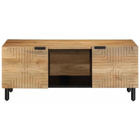 Tavolino Da Salotto Marrone 100x54x40cm Legno Massello Di Mango - Foto 3
