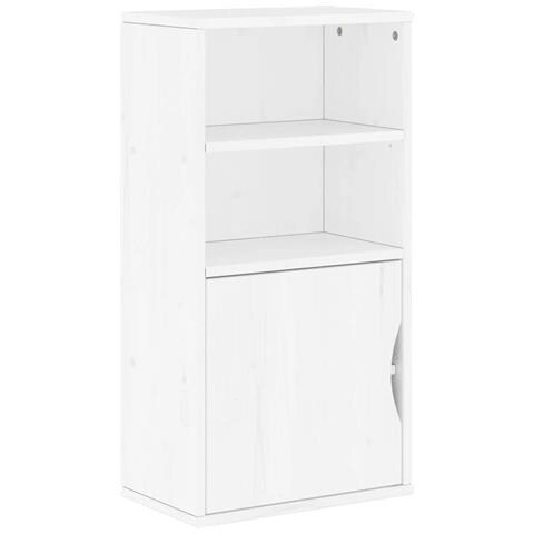 Armadietto Laterale Odda Bianco 40x24x79 Cm Legno Massello Pino - Foto 2