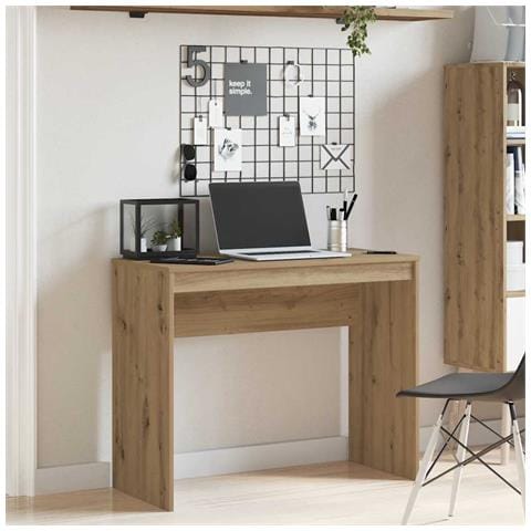 Scrivania Rovere Artigianale 90x40x72 Cm In Legno Multistrato - Foto 2