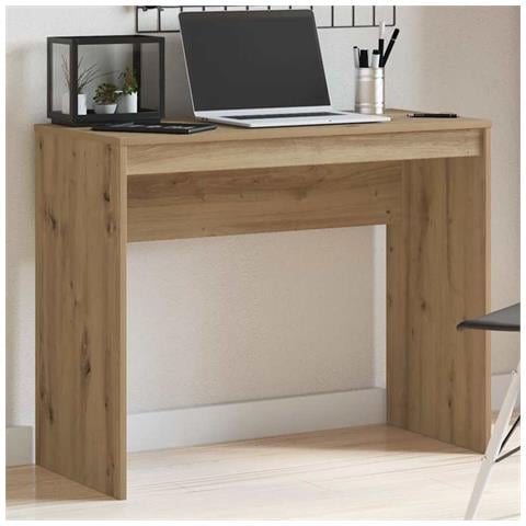Scrivania Rovere Artigianale 90x40x72 Cm In Legno Multistrato - Foto 3