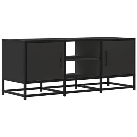 Mobile Porta Tv Nero 100x35x41 Cm In Truciolato E Metallo - Foto 2