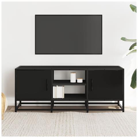 Mobile Porta Tv Nero 100x35x41 Cm In Truciolato E Metallo - Foto 3