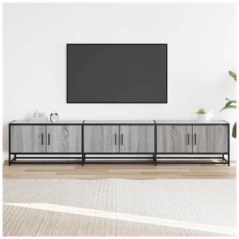 Mobile Porta Tv Grigio Sonoma 210x35x41 Cm In Truciolato - Foto 3