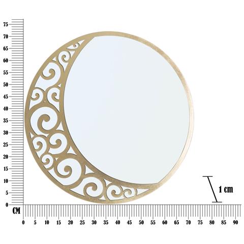Specchio Con Cornice Luna 2 - Oro - Metallo - 72x1x72 Cm - Foto 6