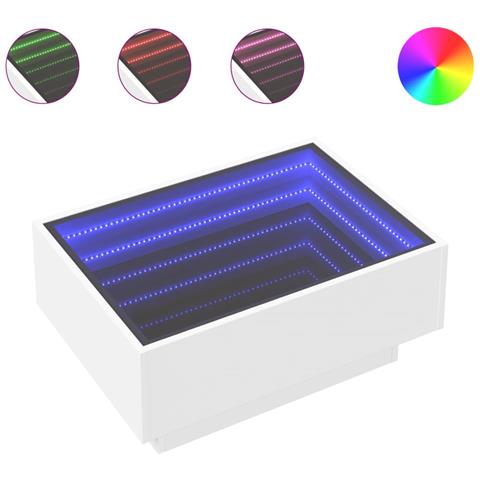 Lusso Casadino -  Tavolino Salotto Con Led Bianco 70x50x30 Cm Legno Multistrato - Foto 1