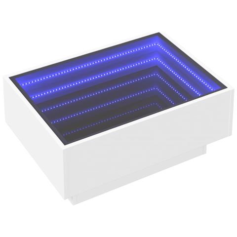 Lusso Casadino -  Tavolino Salotto Con Led Bianco 70x50x30 Cm Legno Multistrato - Foto 2