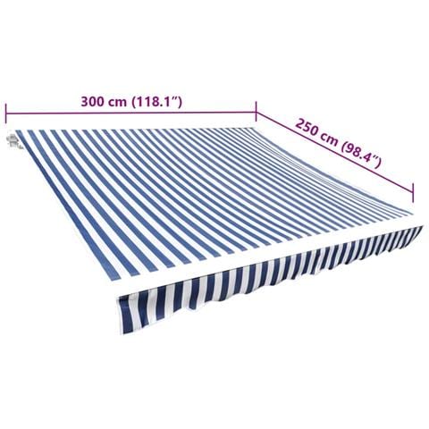 Lusso Casadino -  Tenda Parasole In Tela Blu E Bianco 3x2,5m (telaio Non Incluso) - Foto 5