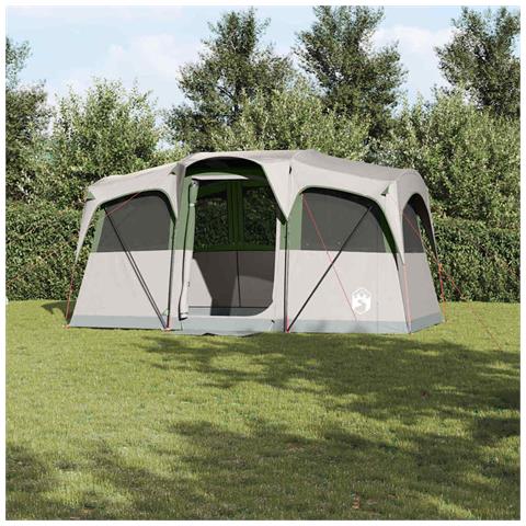 Tenda Familiare con Finestre a Cupola Verde per 10 Persone Impermeabile - Foto 2