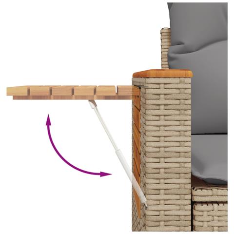 Divano da Giardino con Cuscini a 2 Posti Beige in Polyrattan - Foto 9